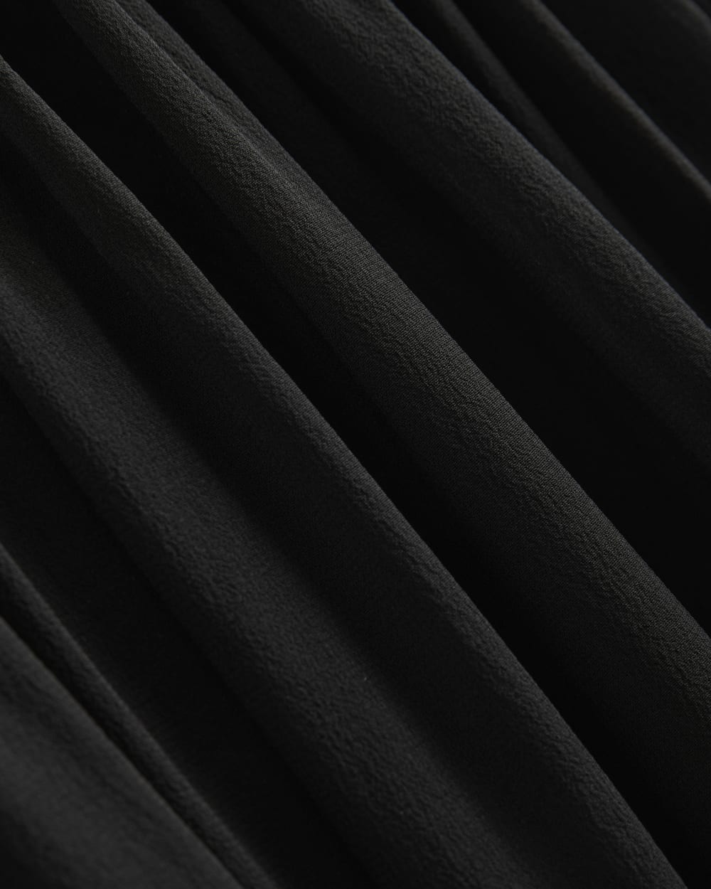 Twisted Pleated Mini Dress in Silk Georgette | Black