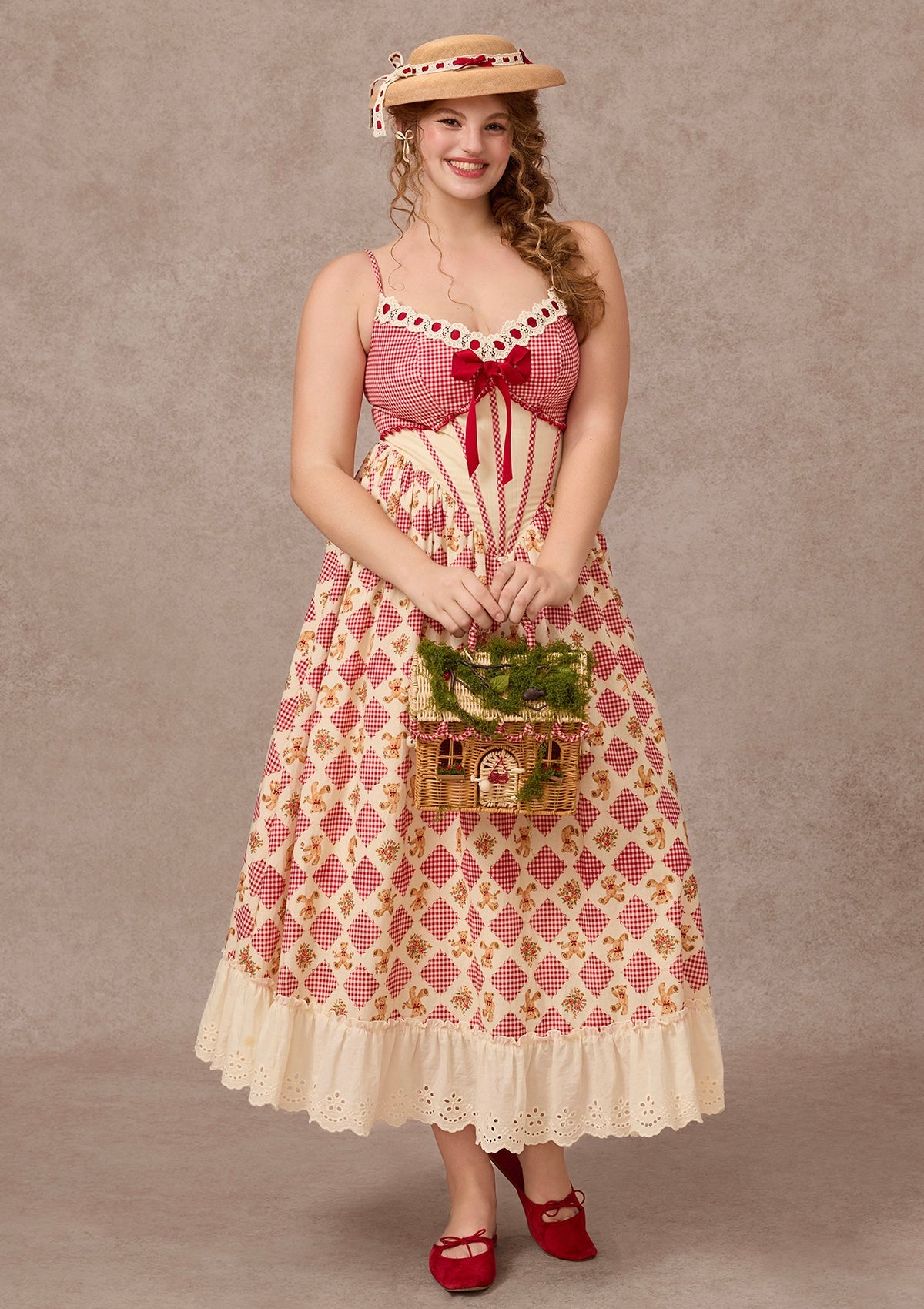 Curve&Plus Picnic with Teddy Dress(Long)