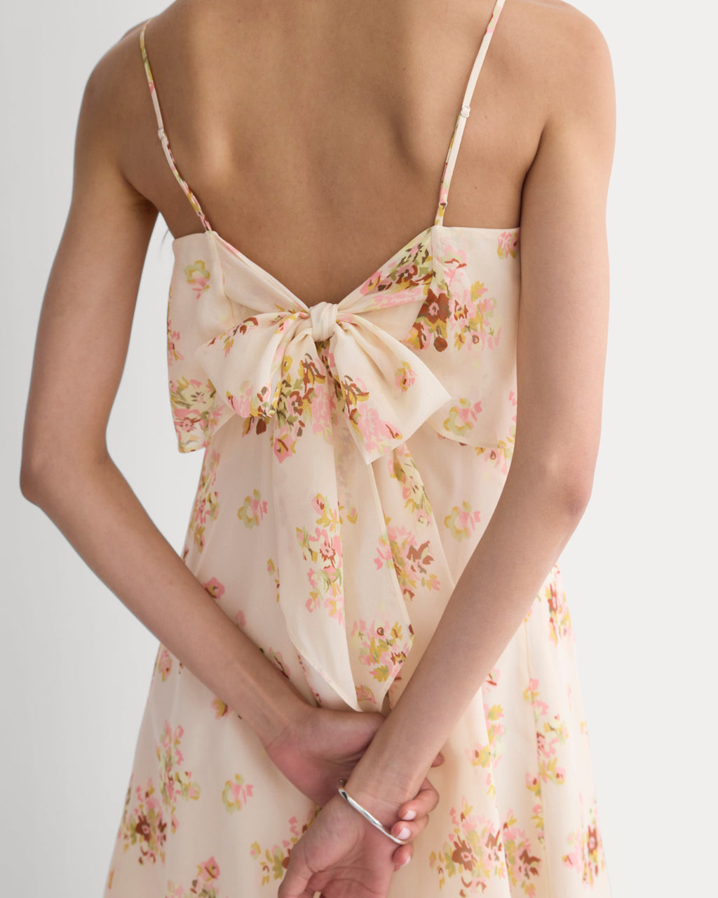 Scarf-Tie Mini Dress in Silk Georgette | Vintage Floral