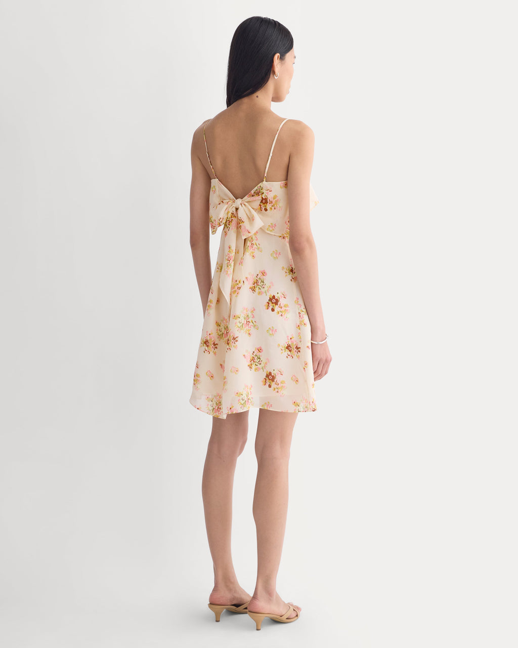 Scarf-Tie Mini Dress in Silk Georgette | Vintage Floral