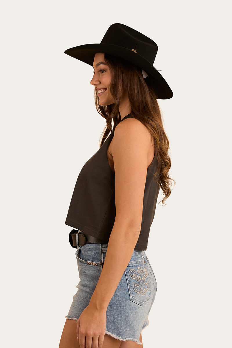 Chasing Cowboys Womens Crop Muscle Tank