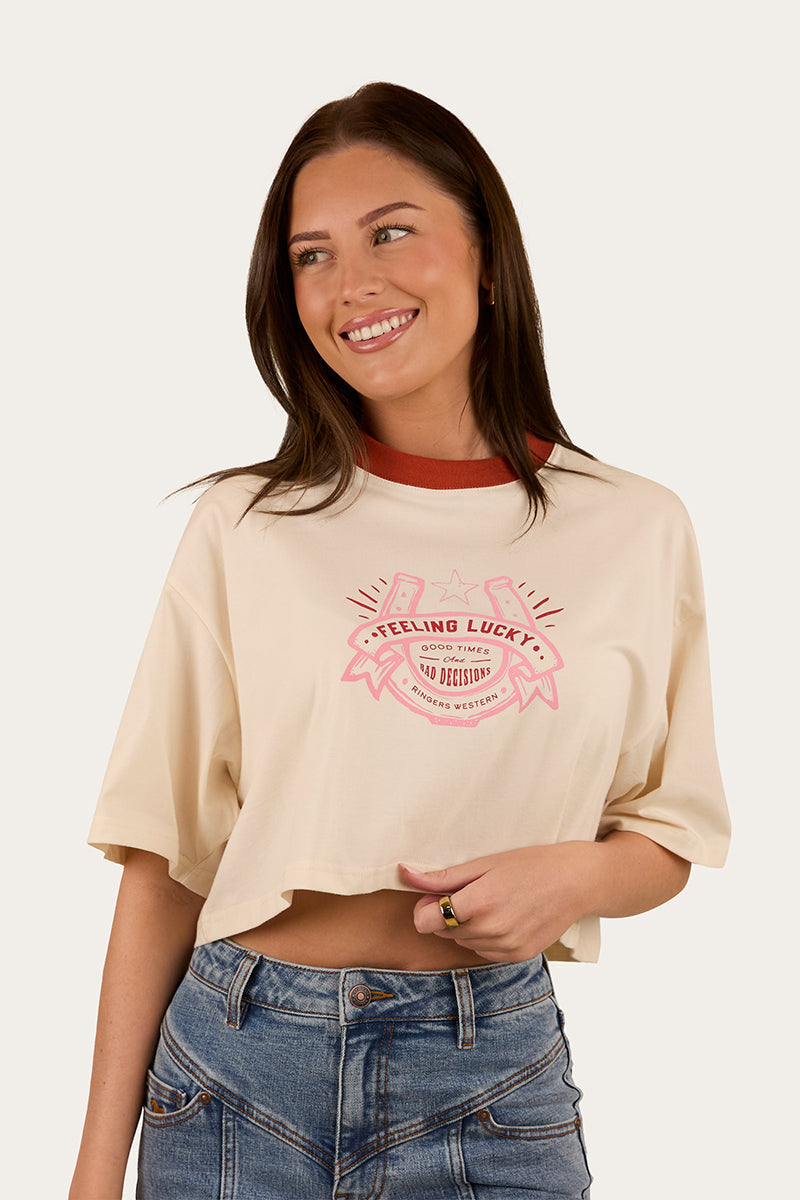 Feeling Lucky Cropped Oversized T-Shirt