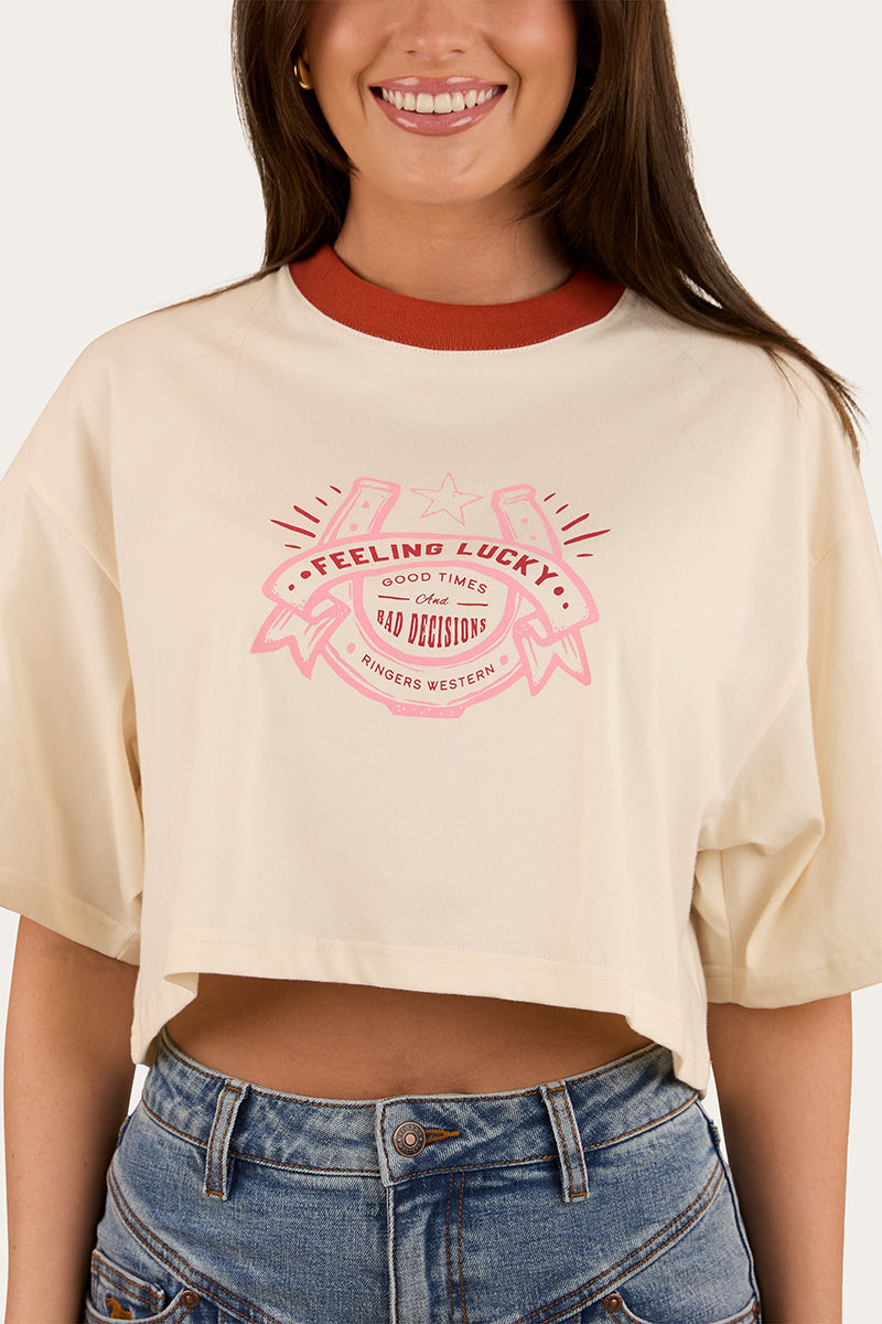 Feeling Lucky Cropped Oversized T-Shirt