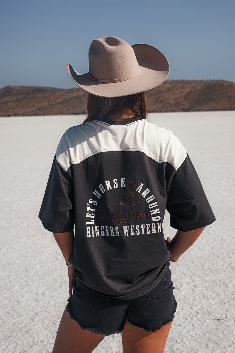 Lets Horse Around Womens Oversized T-Shirt