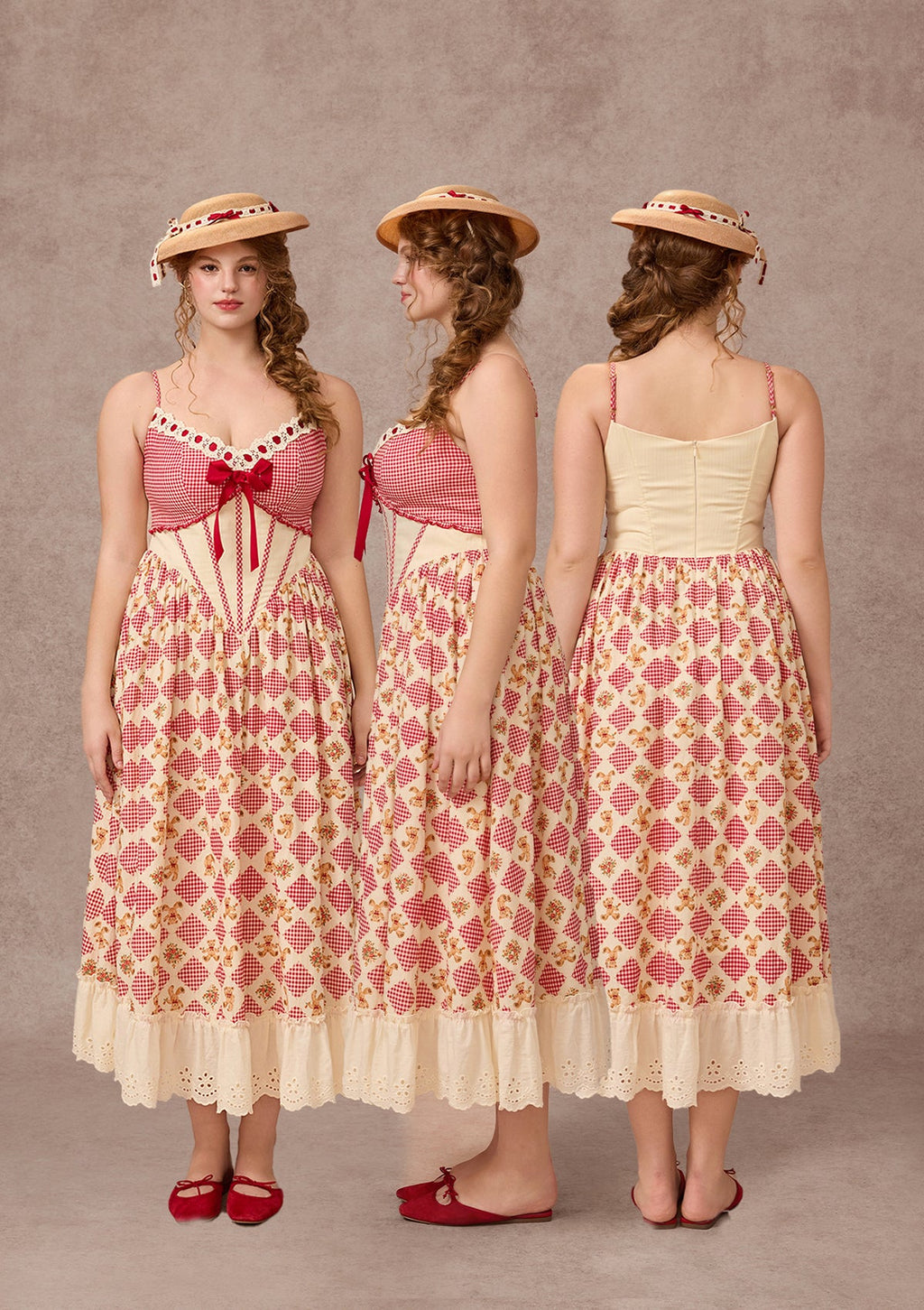 Curve&Plus Picnic with Teddy Dress(Long)