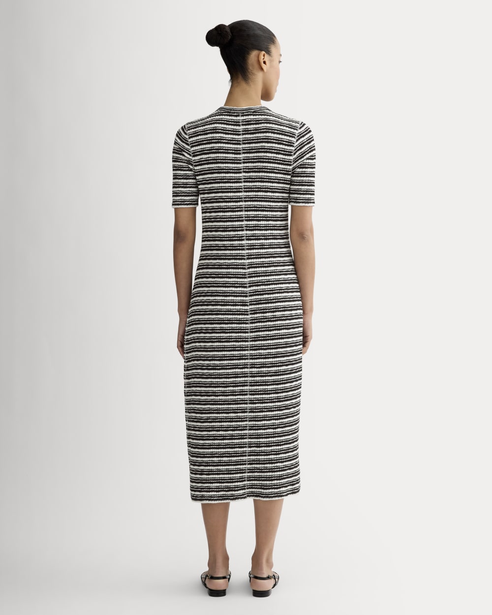 The Rib-Knit Henley Dress | Bone / Black