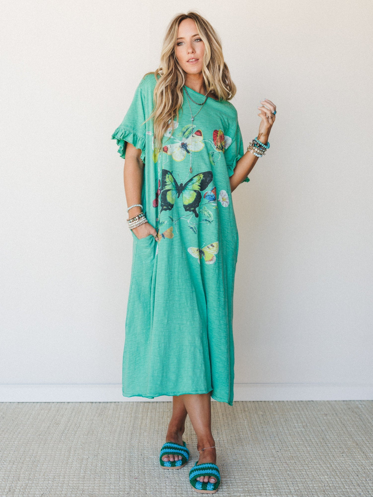 Garden Walks Maxi Dress - Green Acorn