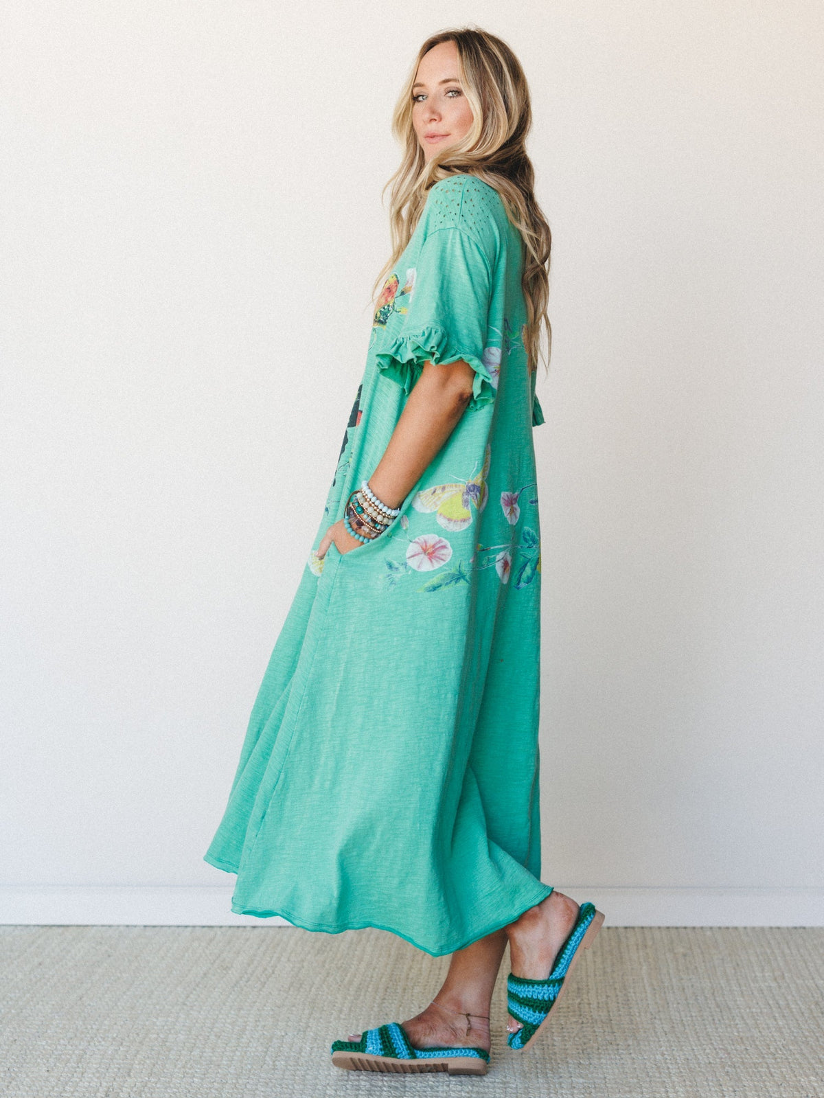 Garden Walks Maxi Dress - Green Acorn