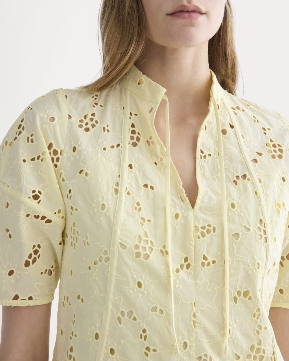 The Eyelet Midi Dress | Light Yellow