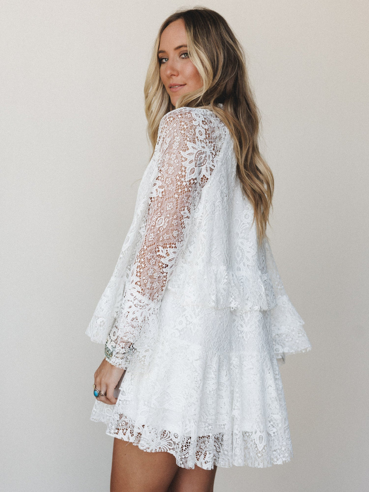Ocean Rodeo Lace Dress - Off White