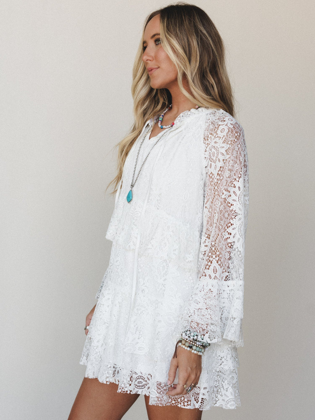 Ocean Rodeo Lace Dress - Off White