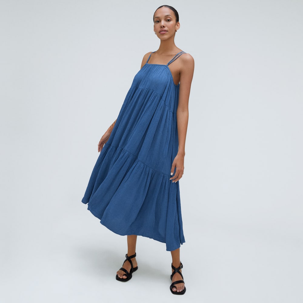 The Naiaåä? Ripple Tiered Maxi Dress | Deep Blue