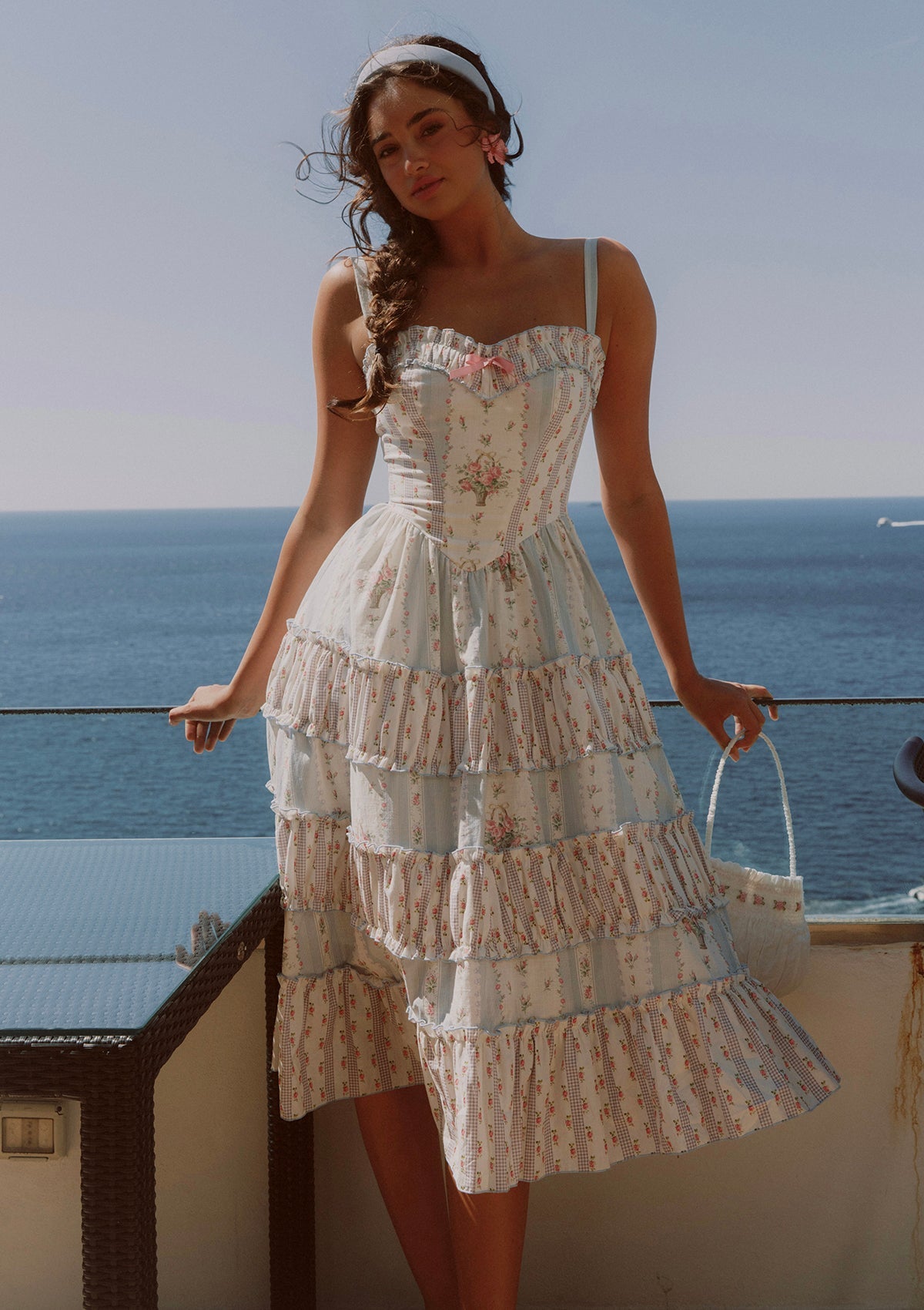 Girl in Blue Wind Dress