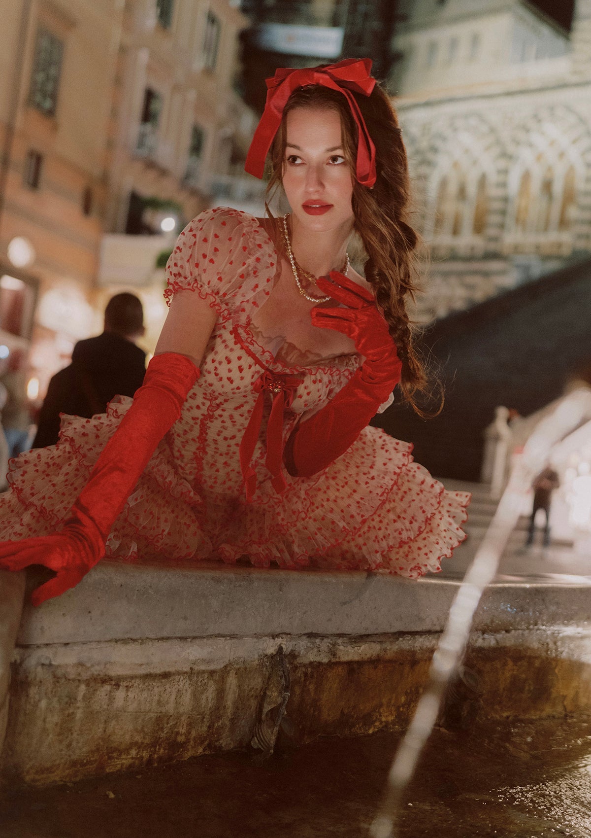 Crimson Velvet Waltz Dress