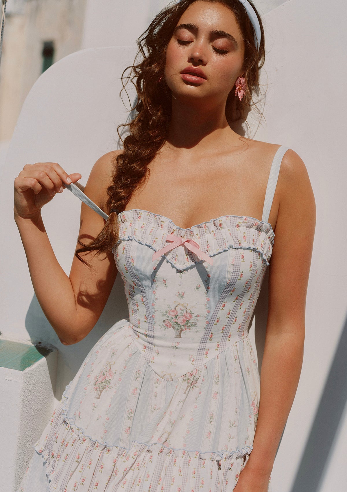 Girl in Blue Wind Dress