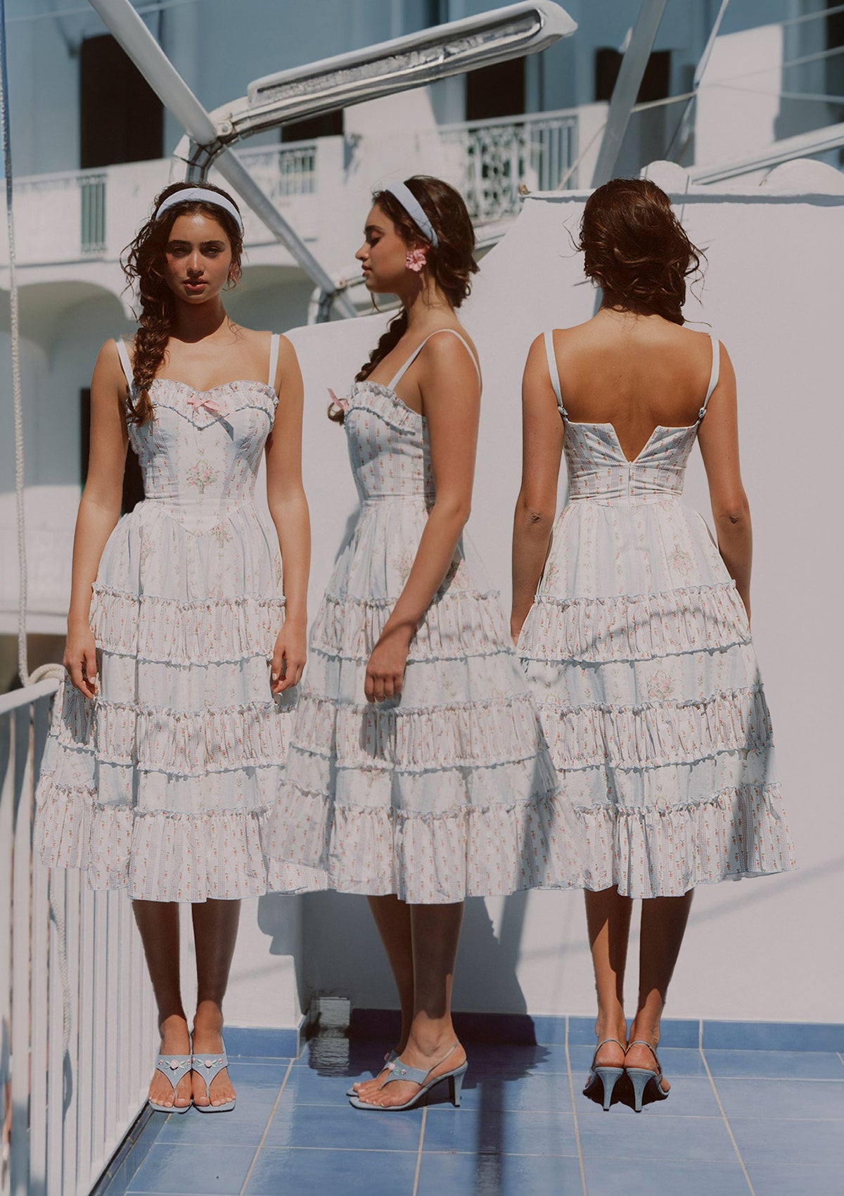 Girl in Blue Wind Dress