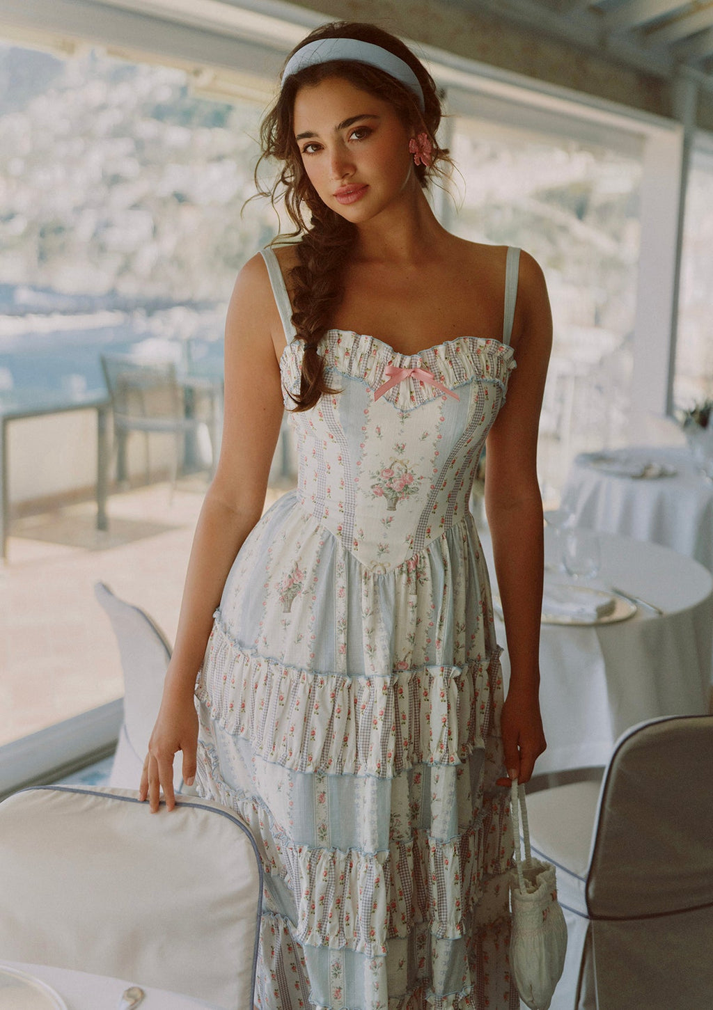 Girl in Blue Wind Dress
