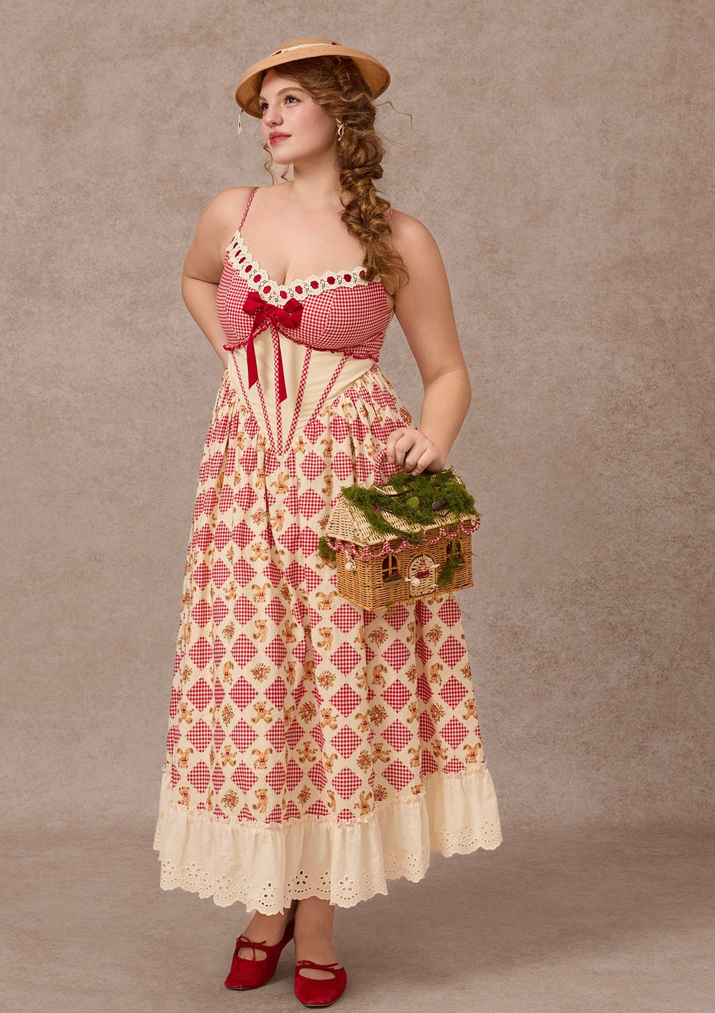 Curve&Plus Picnic with Teddy Dress(Long)