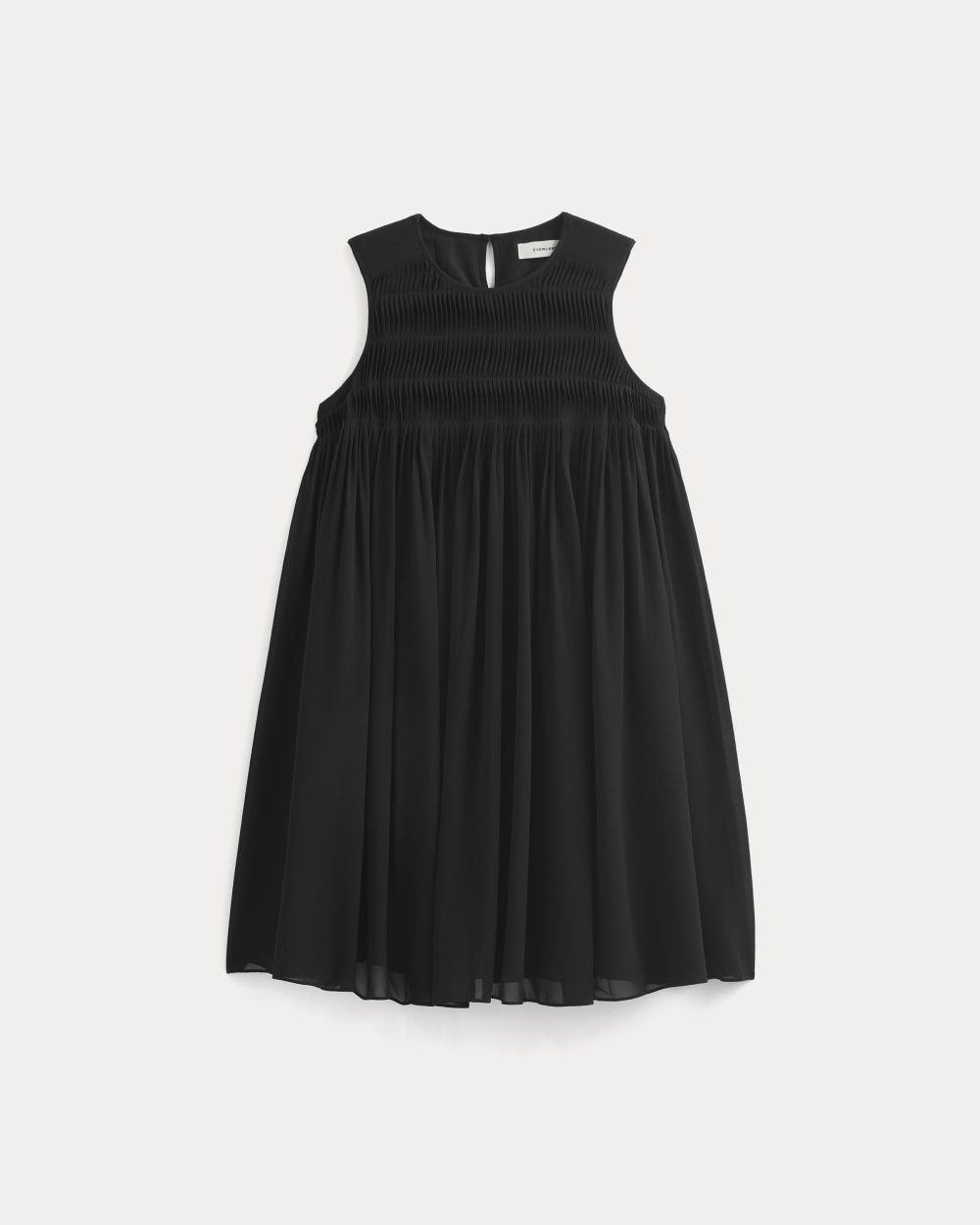 Twisted Pleated Mini Dress in Silk Georgette | Black