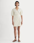 The Seersucker Mini Wrap Dress | Bone
