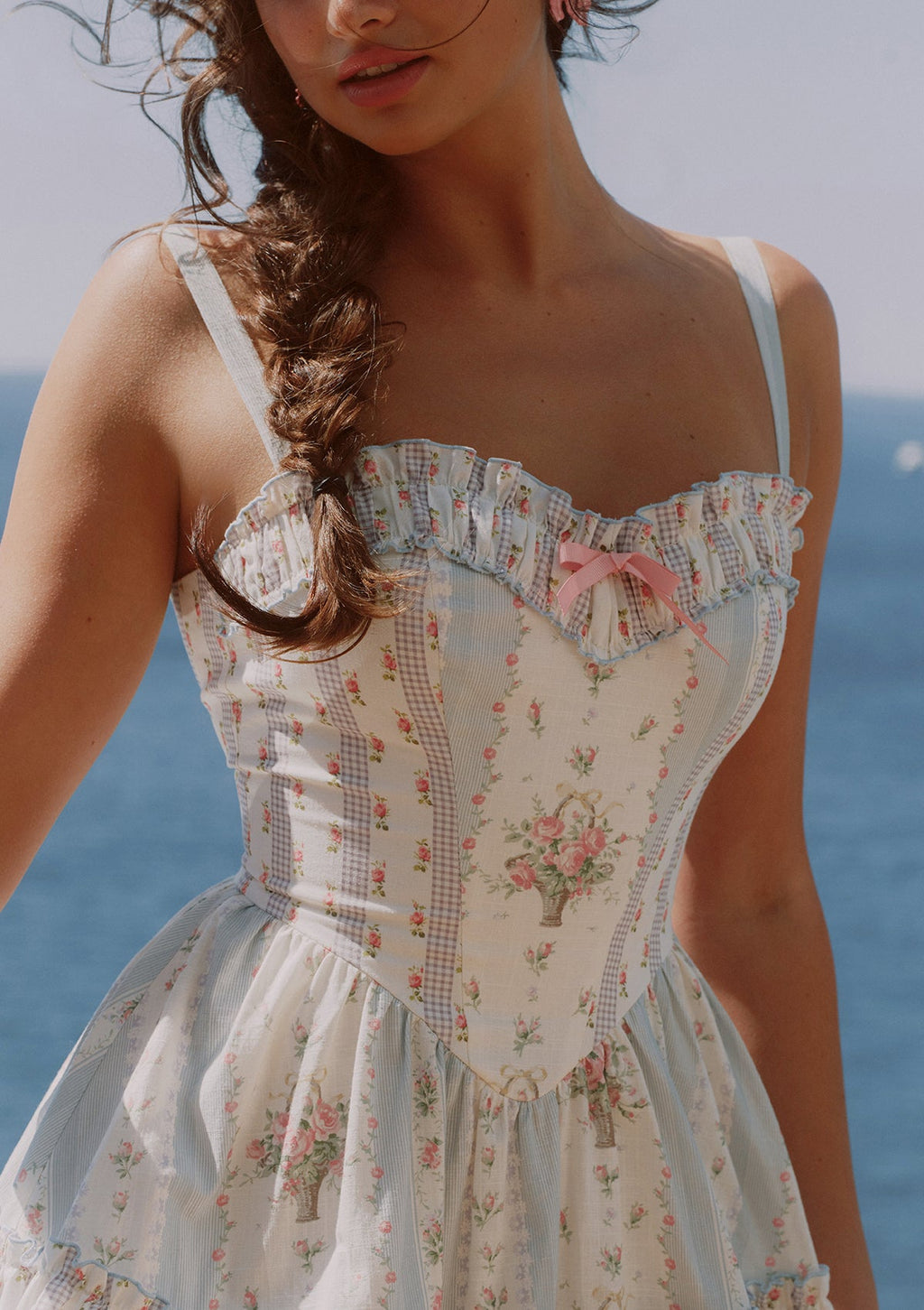 Girl in Blue Wind Dress