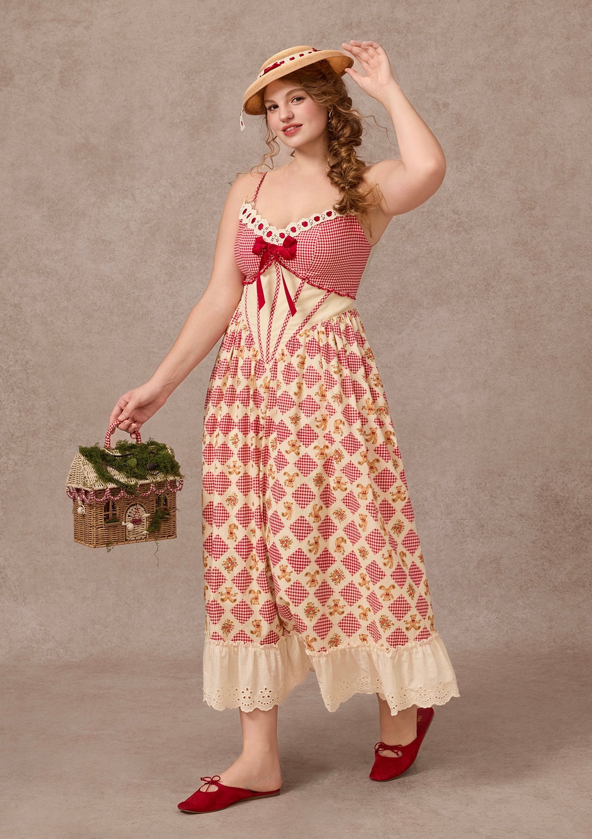 Curve&Plus Picnic with Teddy Dress(Long)