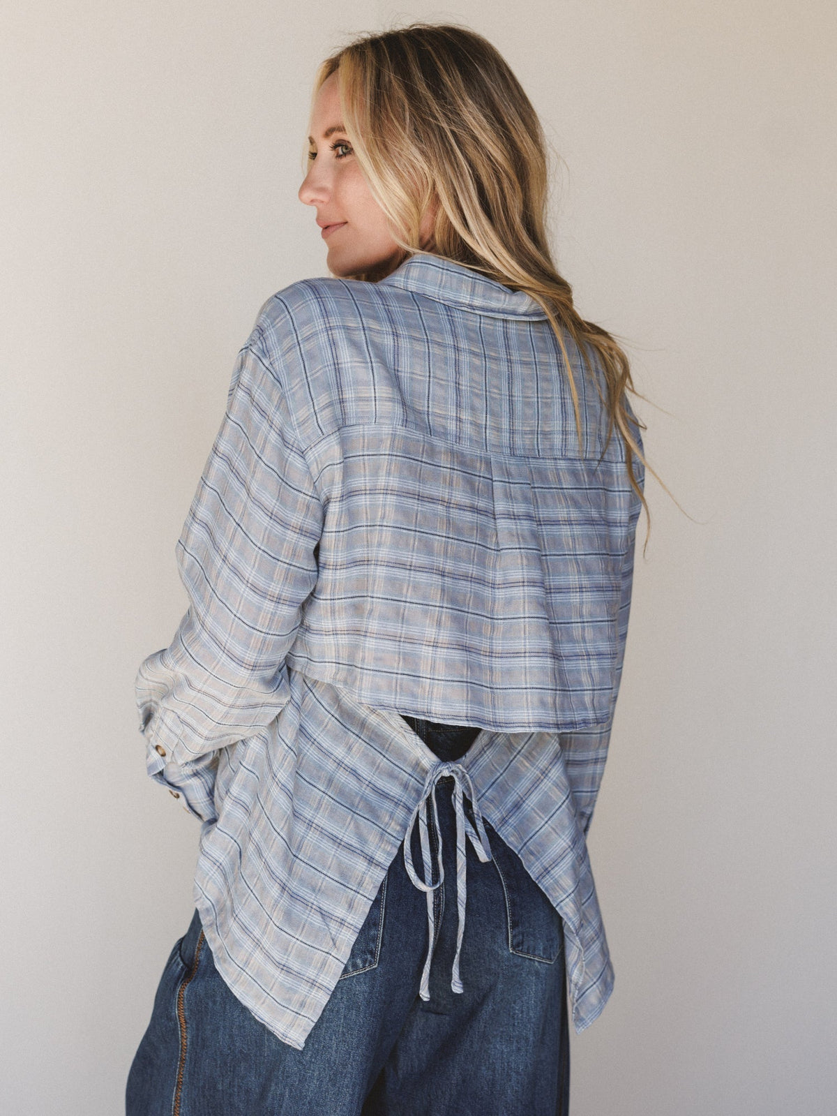 Perfectly Prairie Blouse - Gray Blue