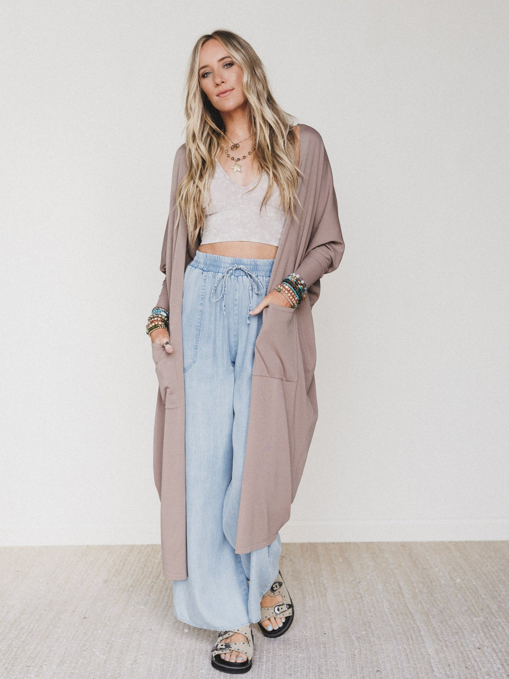Harper Duster Dress - Mushroom