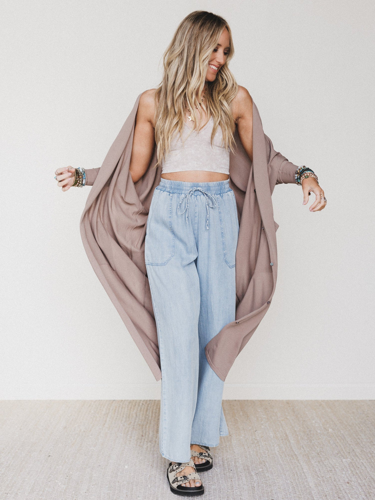 Harper Duster Dress - Mushroom