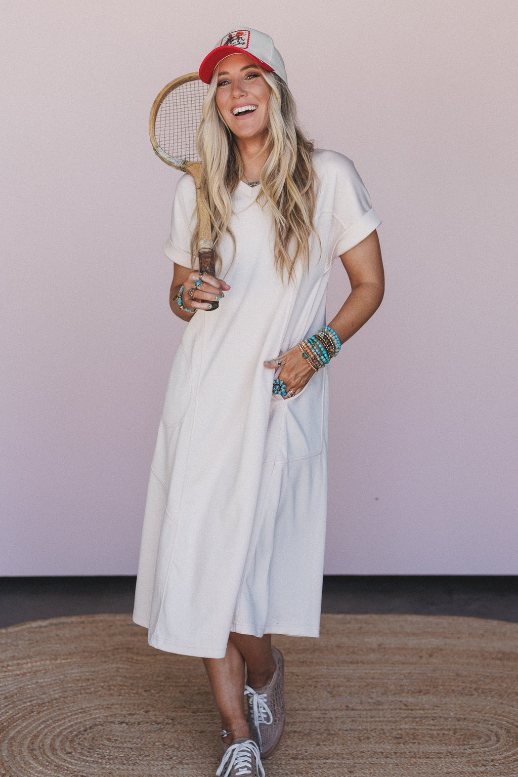Coastal Mirage Maxi Dress - Cream