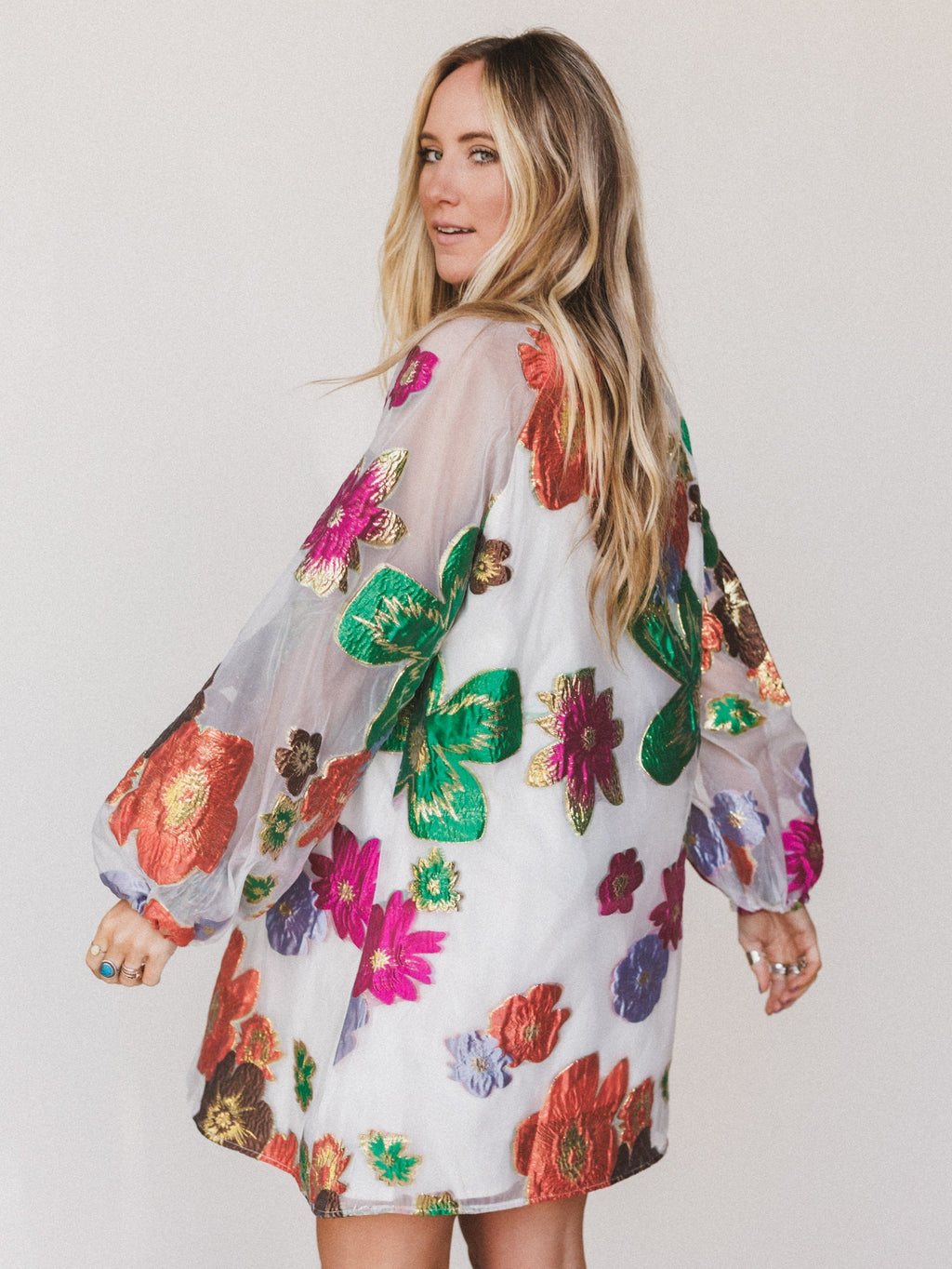 Ballad Sky Floral Dress - Cream