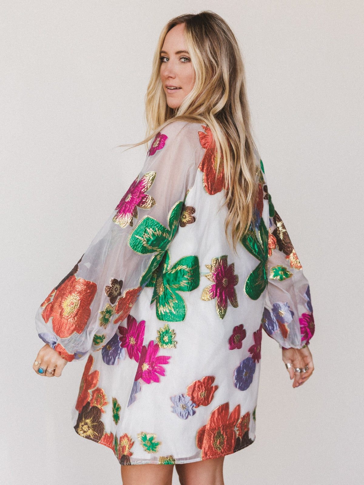Ballad Sky Floral Dress - Cream