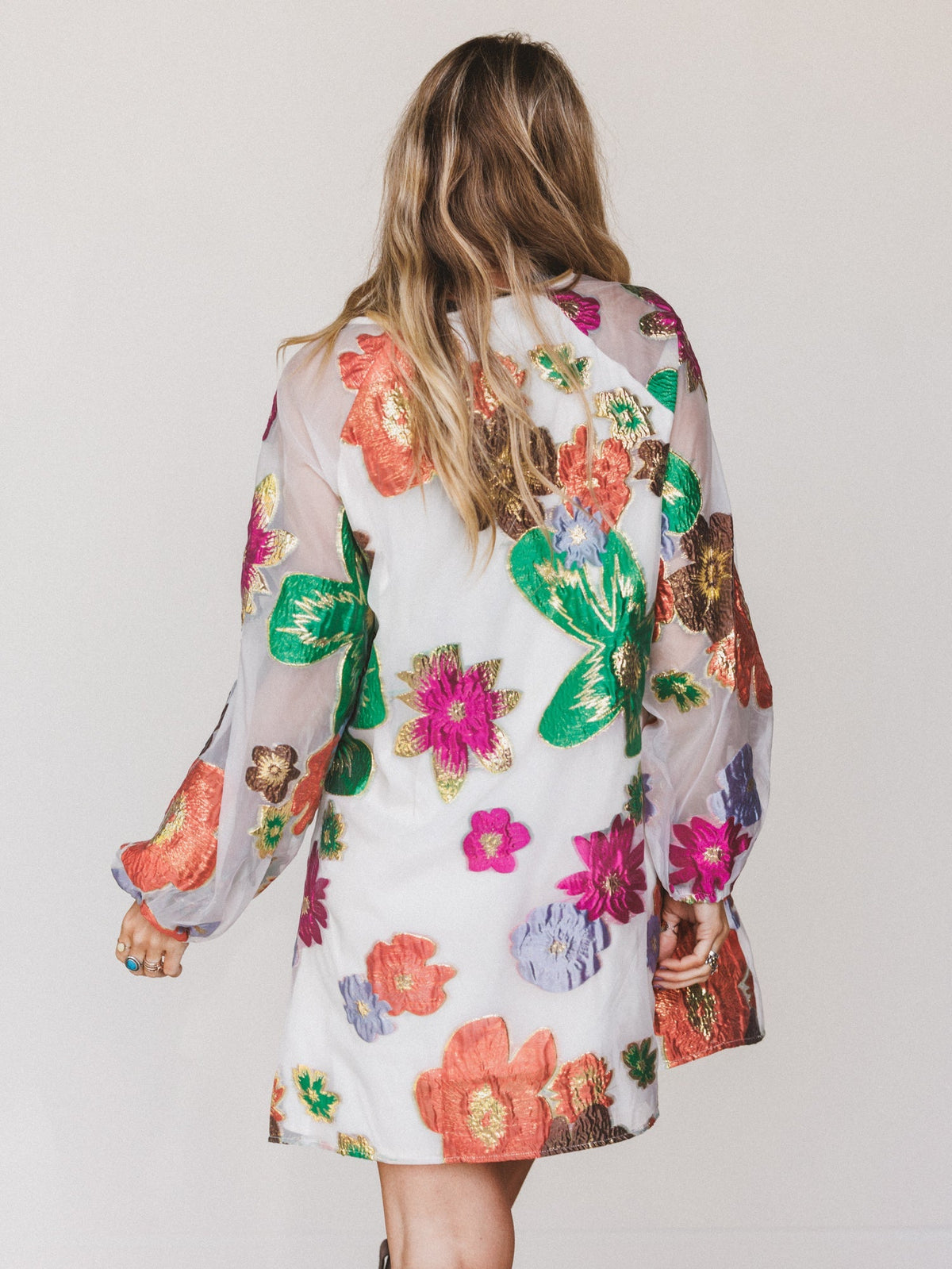 Ballad Sky Floral Dress - Cream
