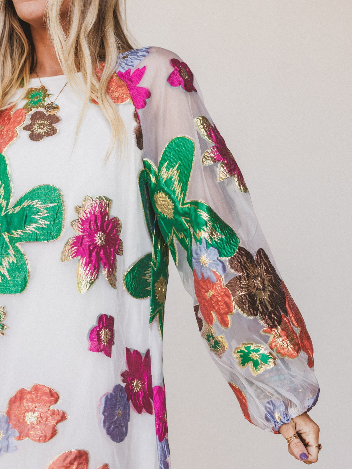 Ballad Sky Floral Dress - Cream