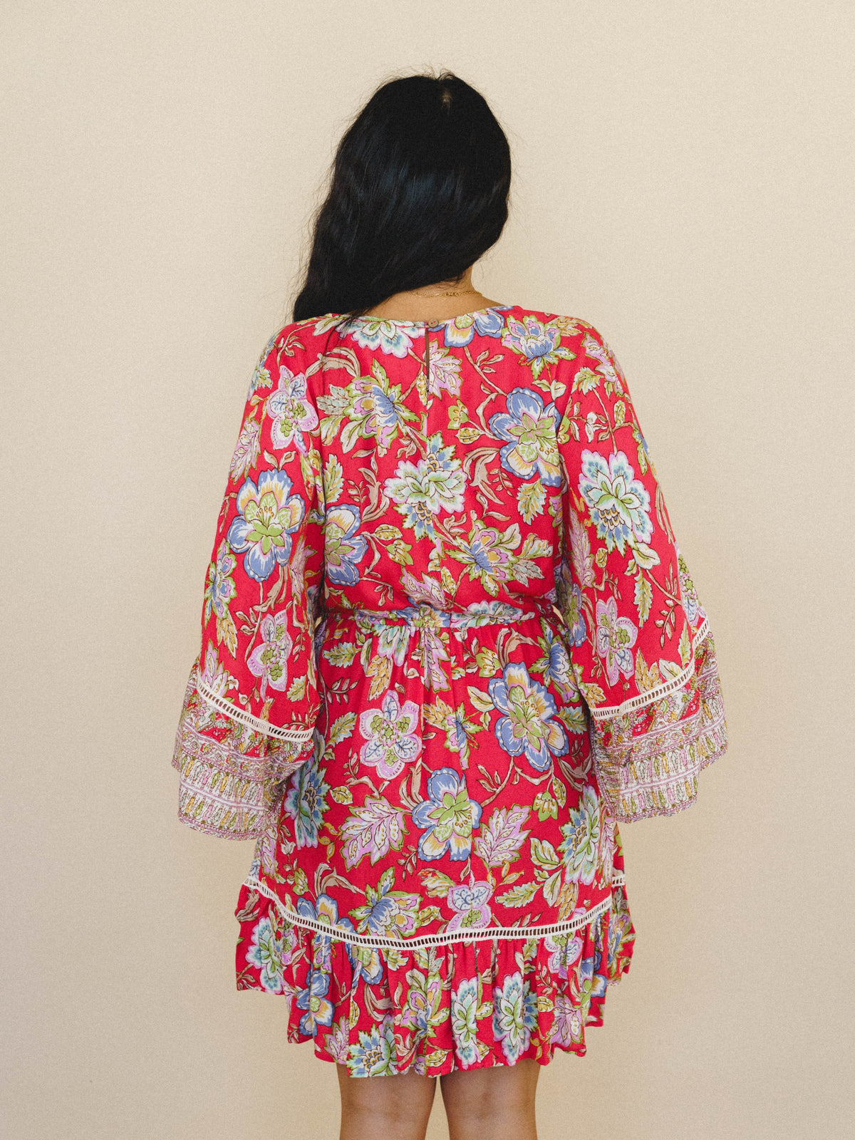 Dreamy Doll Printed Dress - Coral