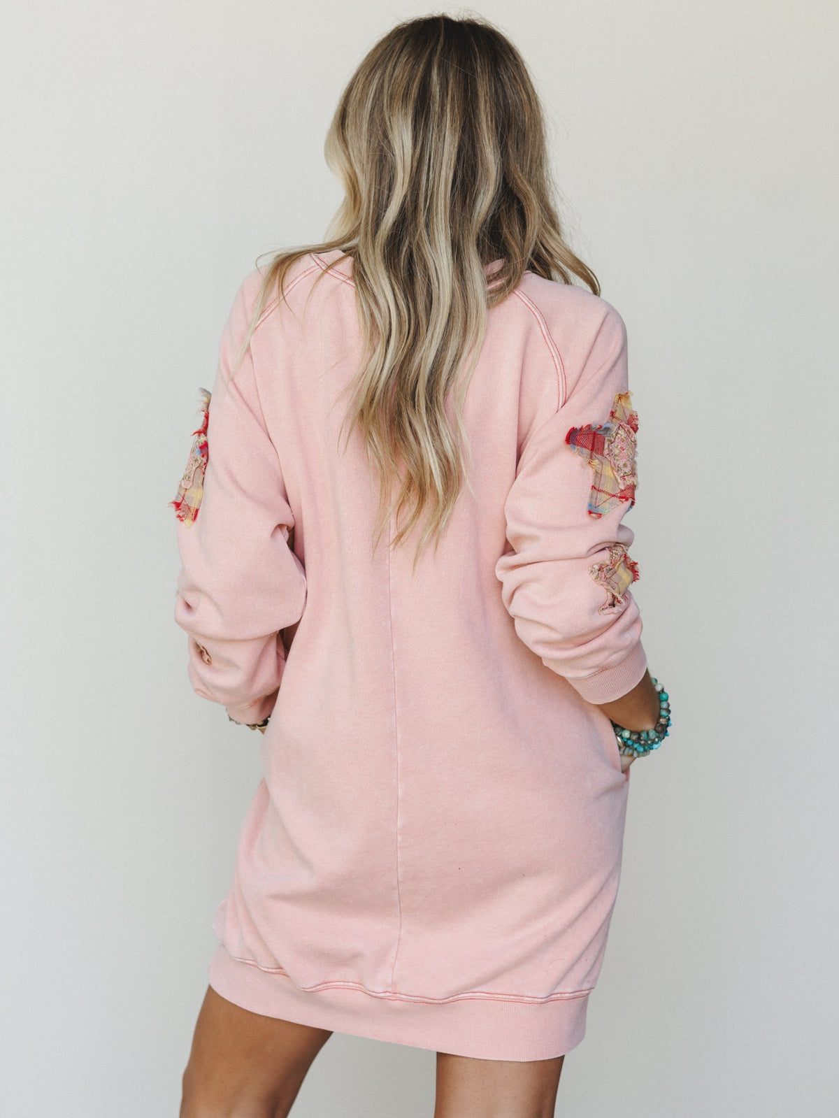 Starfall of Wonder Long Sleeve Dress - Blush