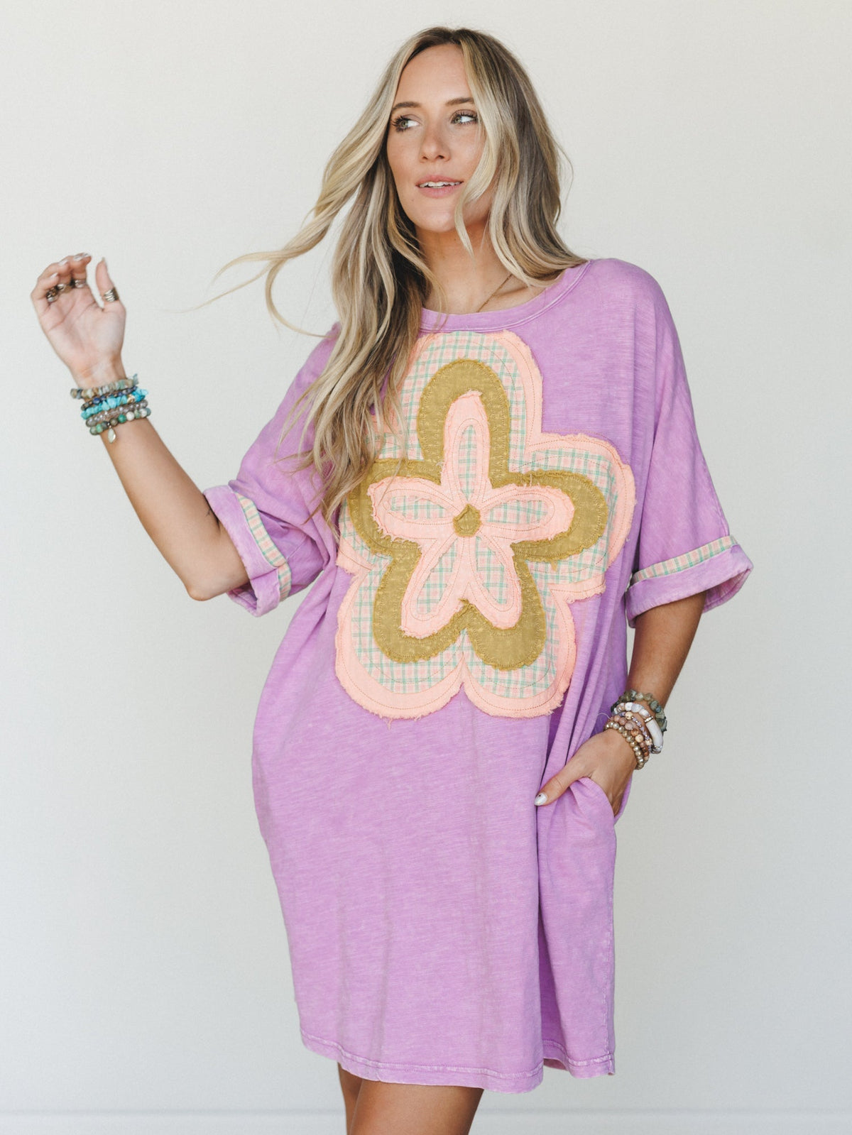 Flower Power Tee Dress - Orchid