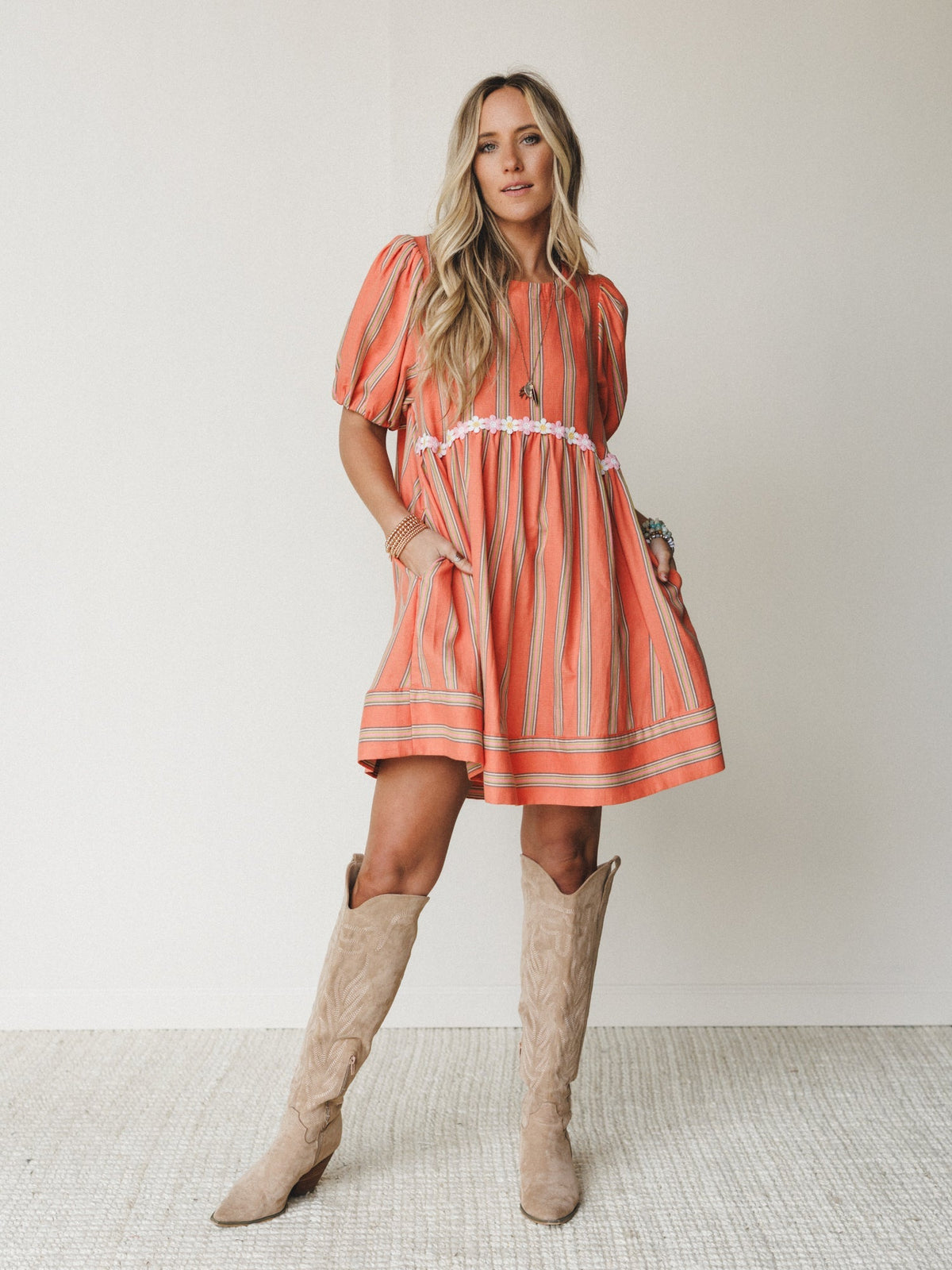 Solar Flare Dress - Tangerine