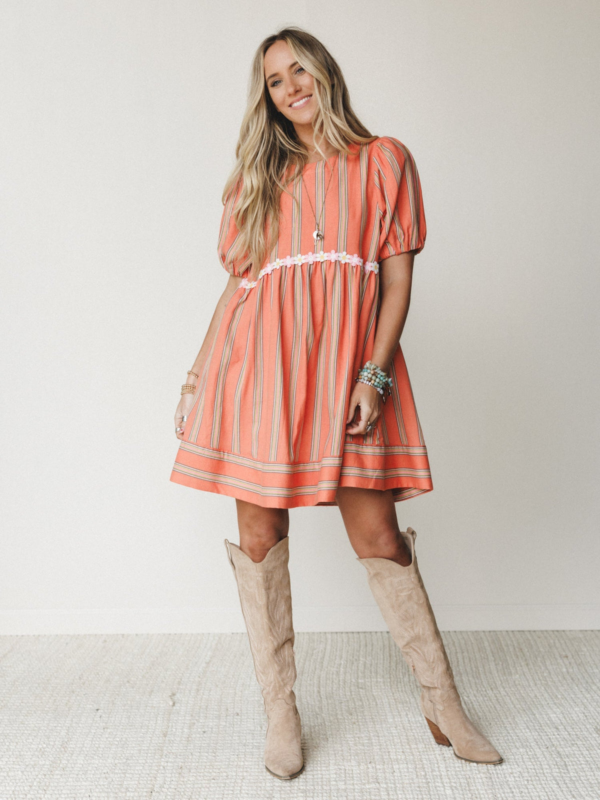 Solar Flare Dress - Tangerine