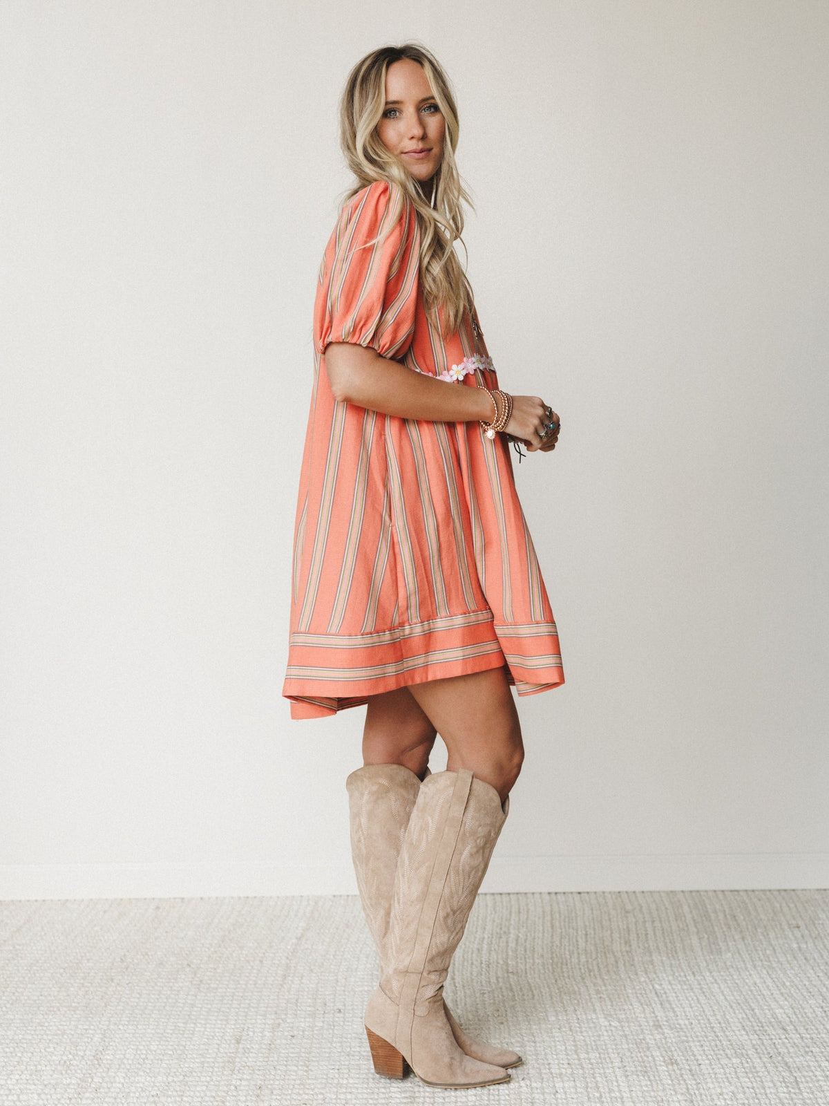 Solar Flare Dress - Tangerine