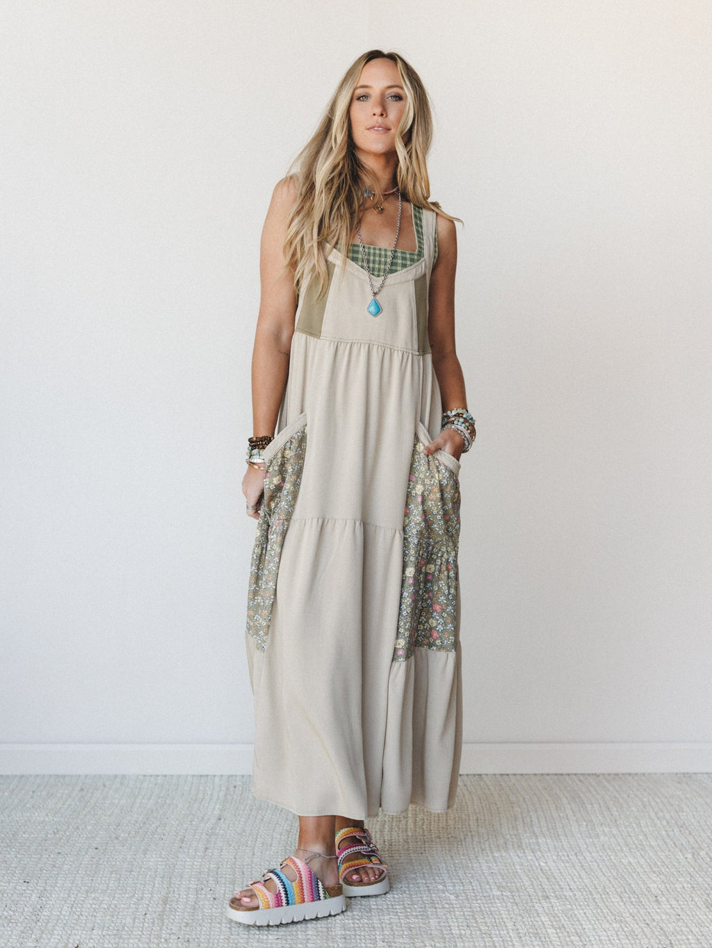 Floral Gazer Maxi Dress - Dusty Sage