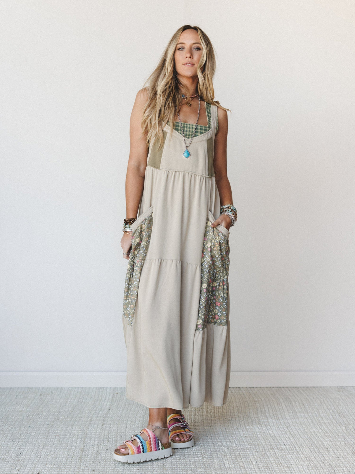 Floral Gazer Maxi Dress - Dusty Sage