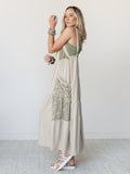 Floral Gazer Maxi Dress - Dusty Sage