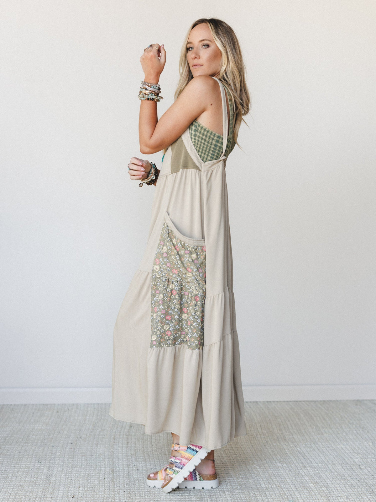 Floral Gazer Maxi Dress - Dusty Sage
