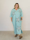 Golden Ray Star Maxi Dress - Dusty Sage