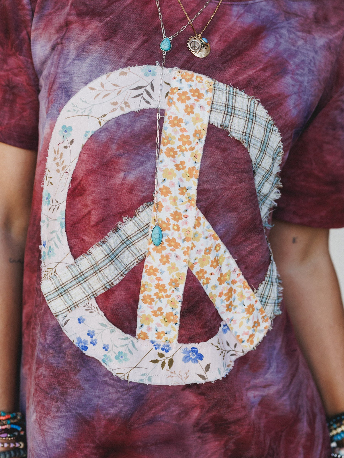 The Nest Peace And Tie Dye Tee Dress - Brown Multi Tie Dye