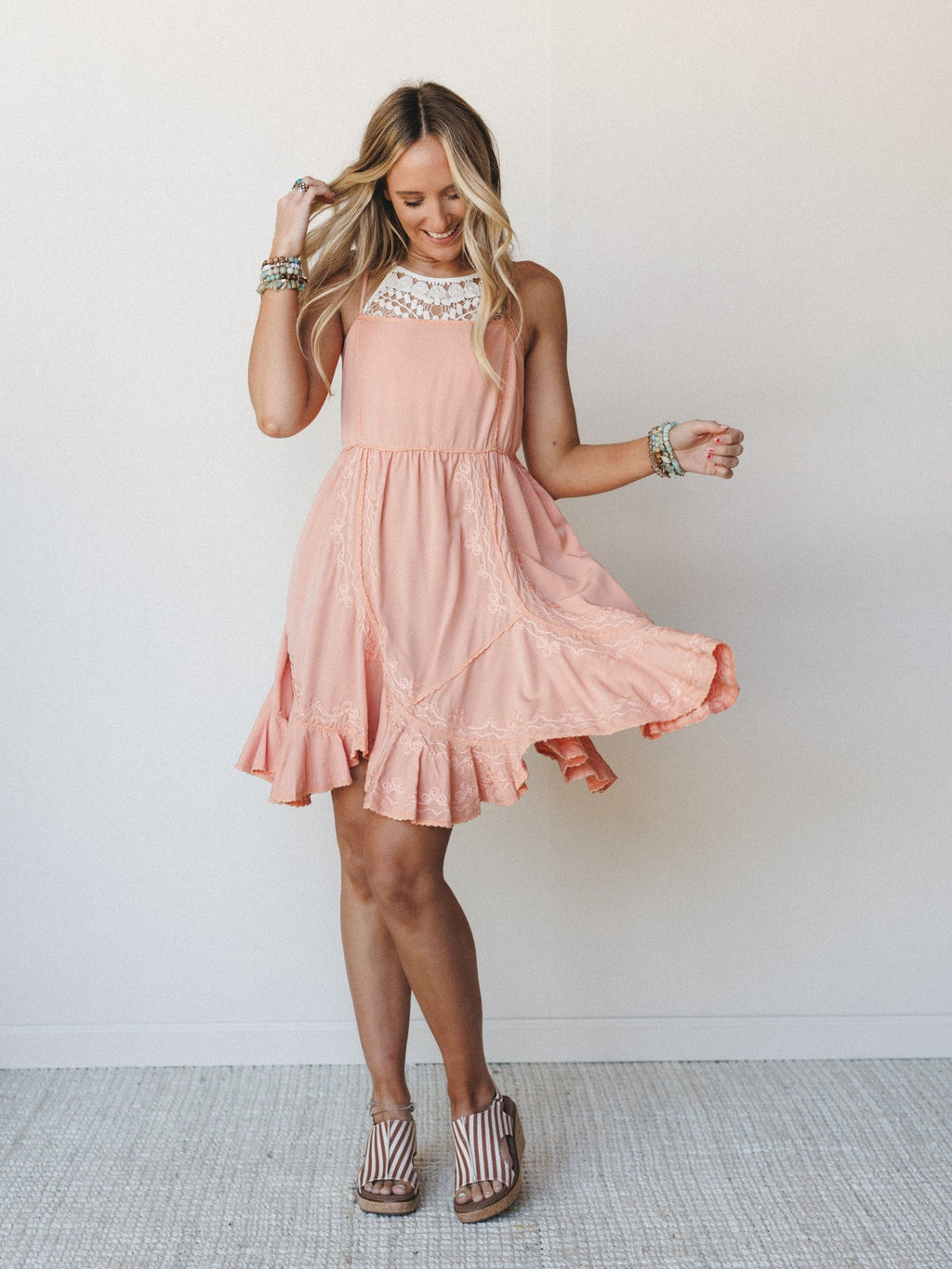 Georgia Mini Dress - Coral Orange