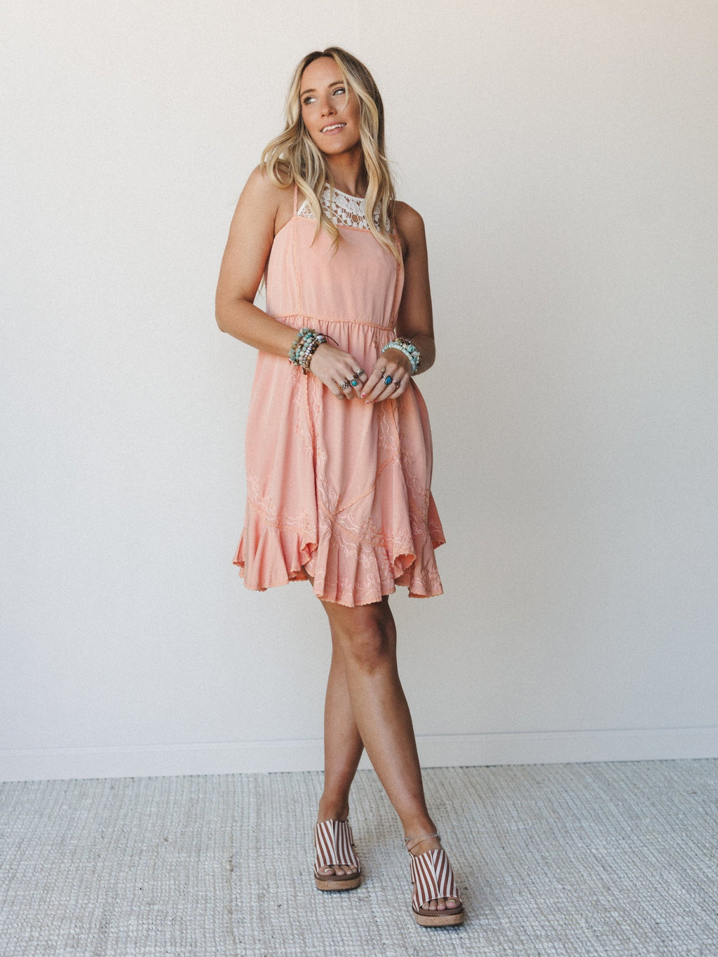 Georgia Mini Dress - Coral Orange