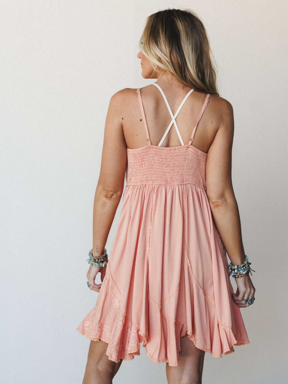 Georgia Mini Dress - Coral Orange