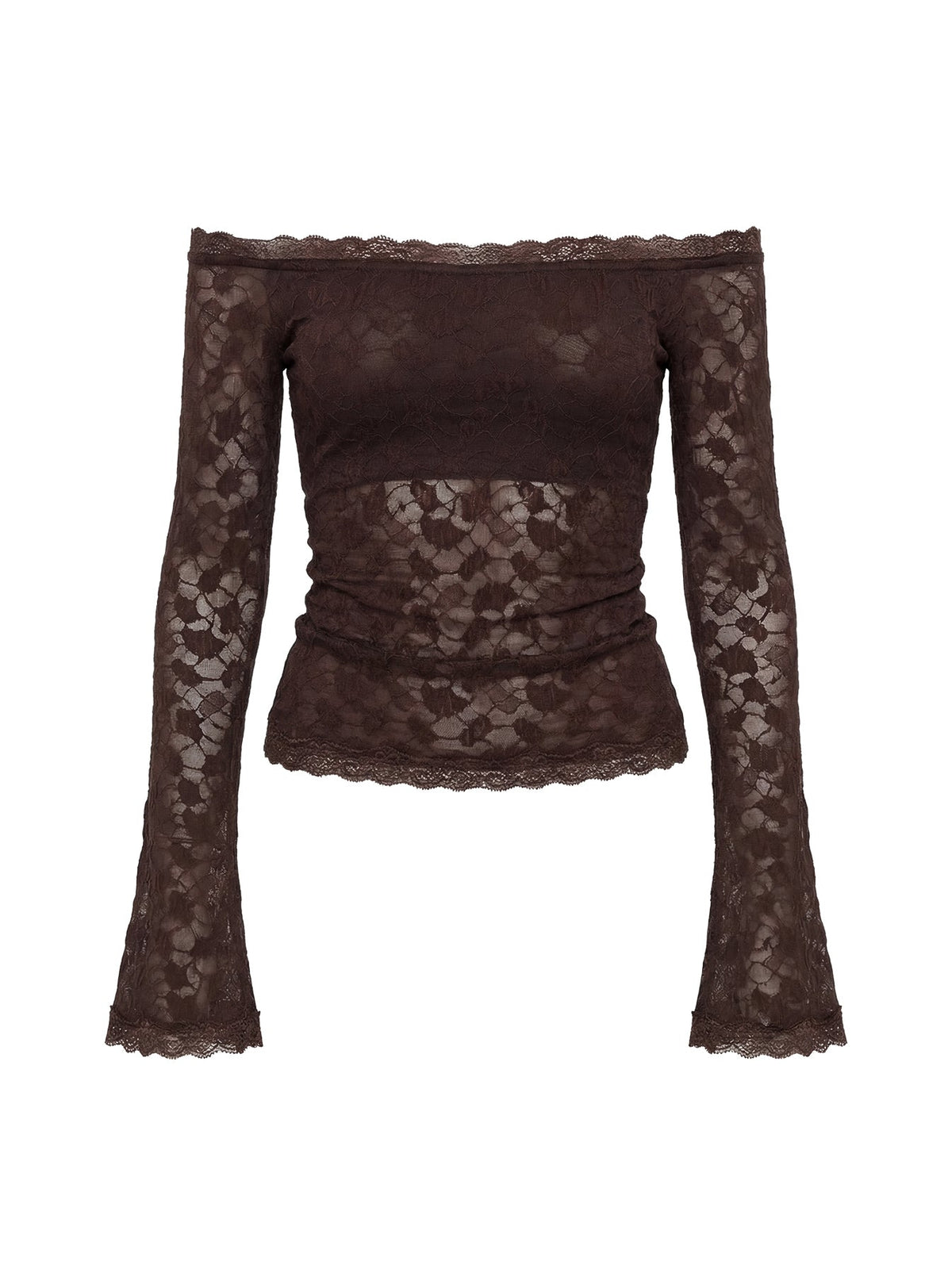 Mochapella Off The Shoulder Top Brown